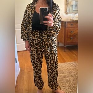 NWOT Misa Los Angeles Leopard Print Zip Hoodie (XS) and Jogger Pants (S)